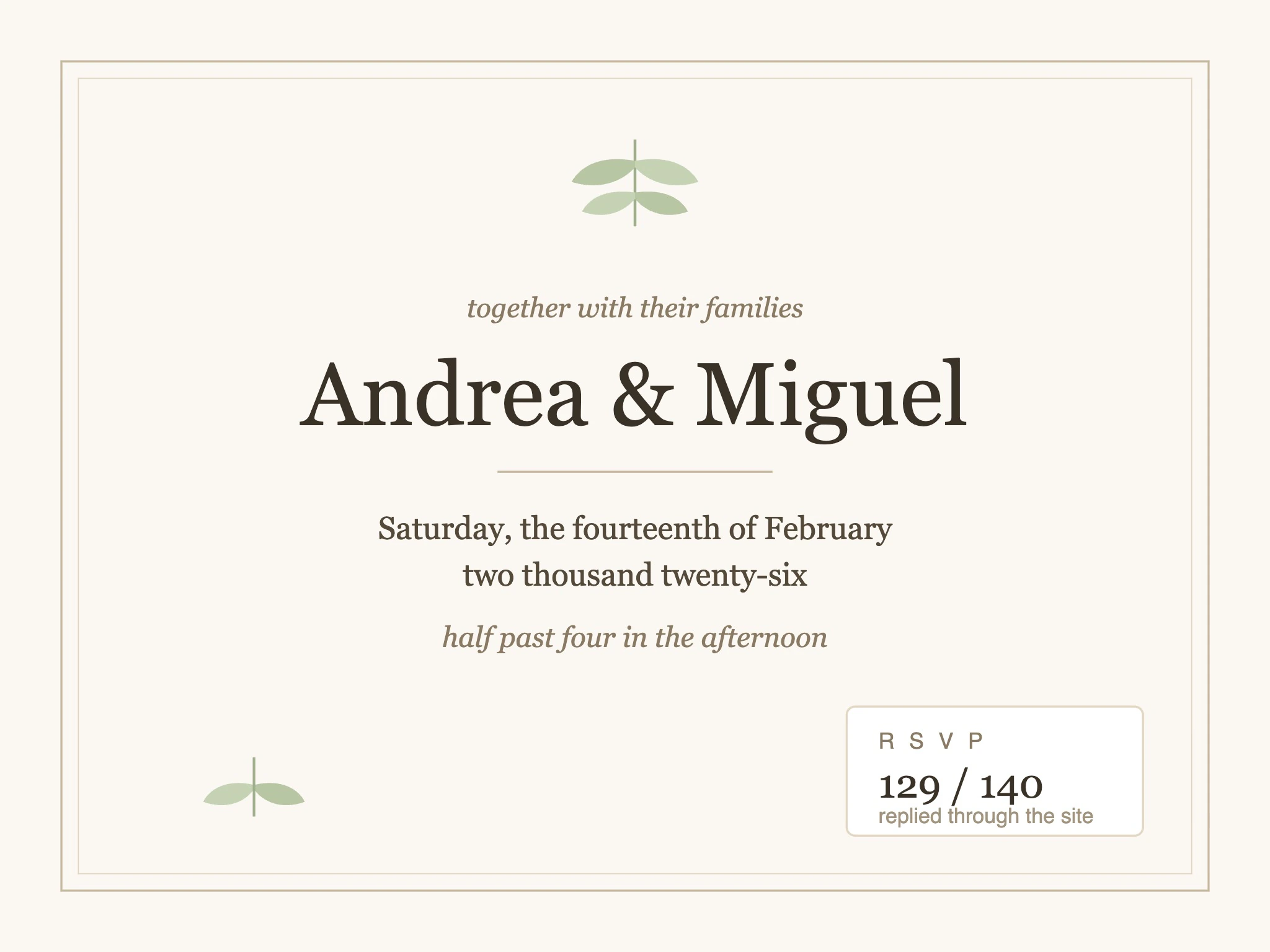 My sister's wedding site