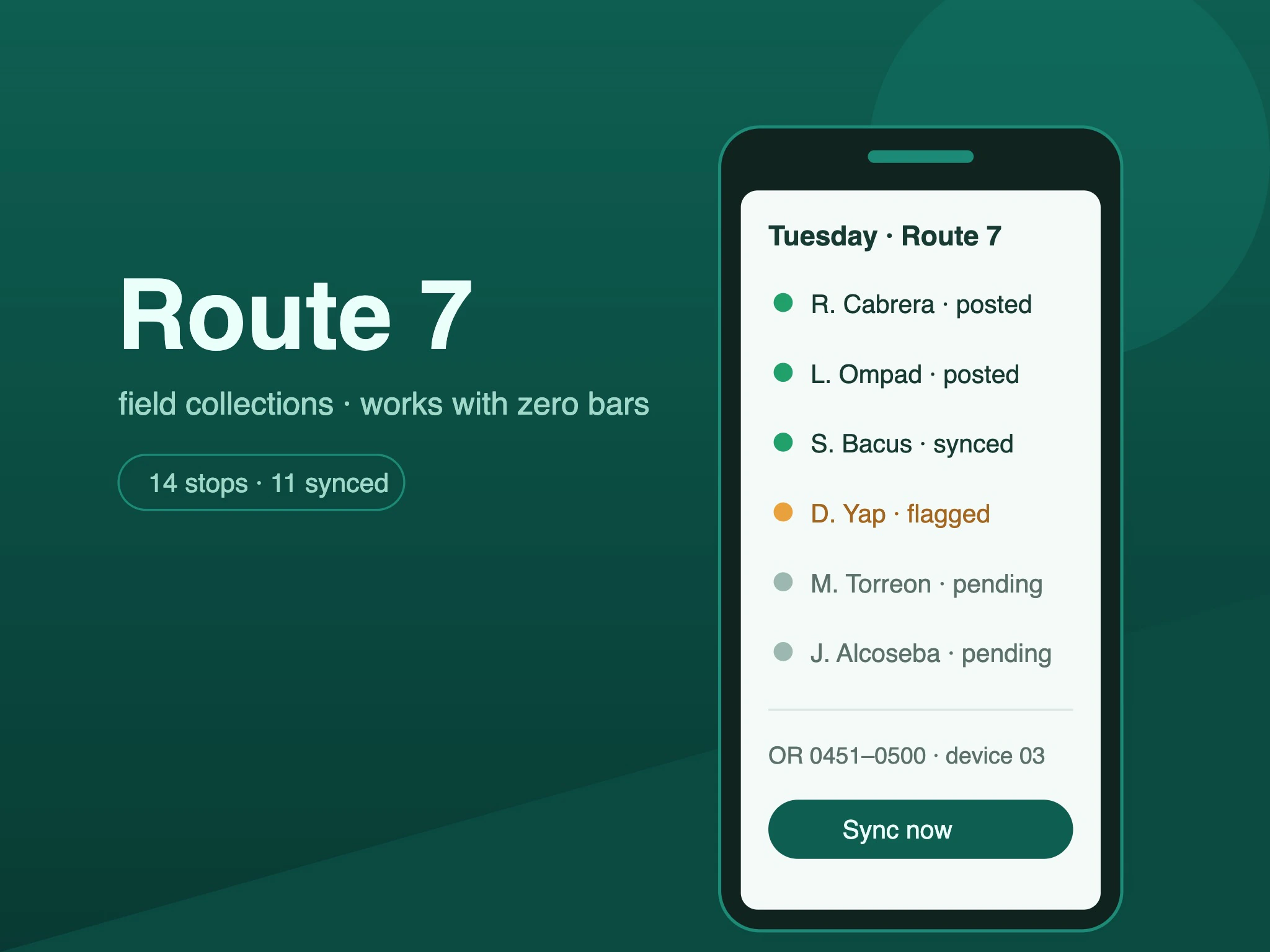 Collections route app for a rural bank